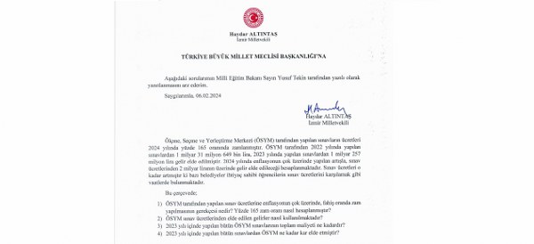 DP Sözcüsü Altıntaş: ÖSYM’nin amacı sınav yapmak mı para kazanmak mı?